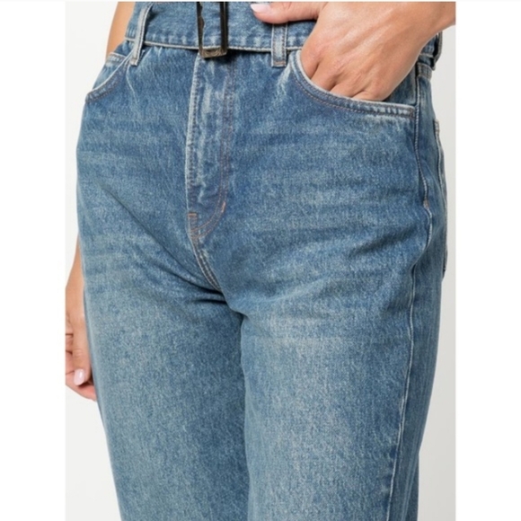 Reformation Cyntjia High-Waisted Belted Straight Blue Jeans Size 26 - Picture 5 of 15